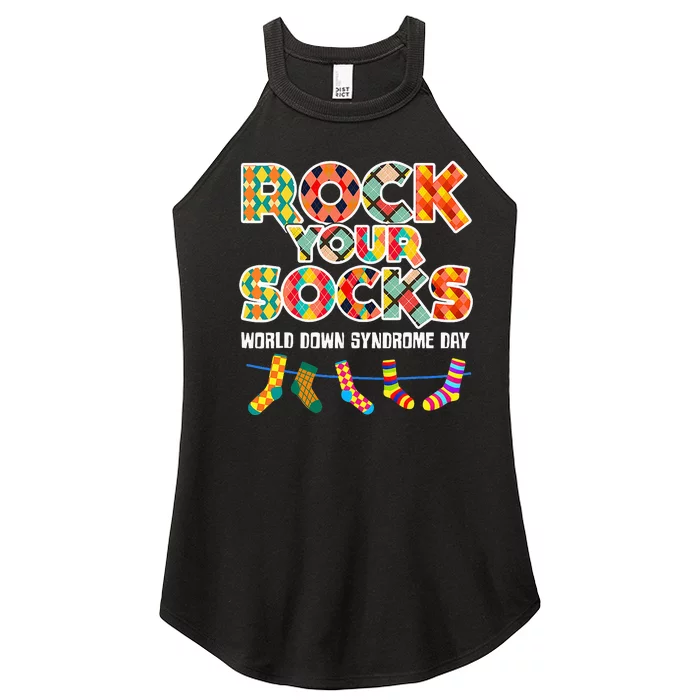 World Down Syndrome Day Rock Your Socks Awareness Women’s Perfect Tri Rocker Tank