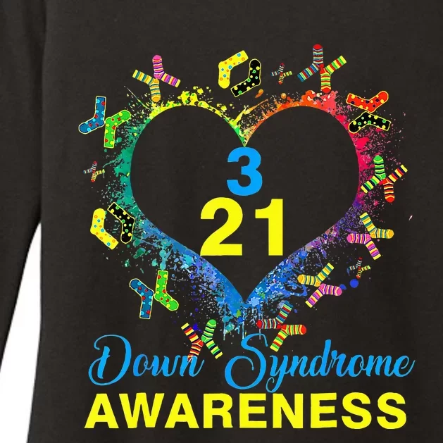 World Down Syndrome Day Awareness Socks Heart 21 March Womens CVC Long Sleeve Shirt