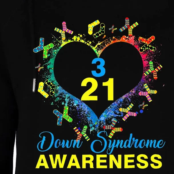 World Down Syndrome Day Awareness Socks Heart 21 March Womens Funnel Neck Pullover Hood