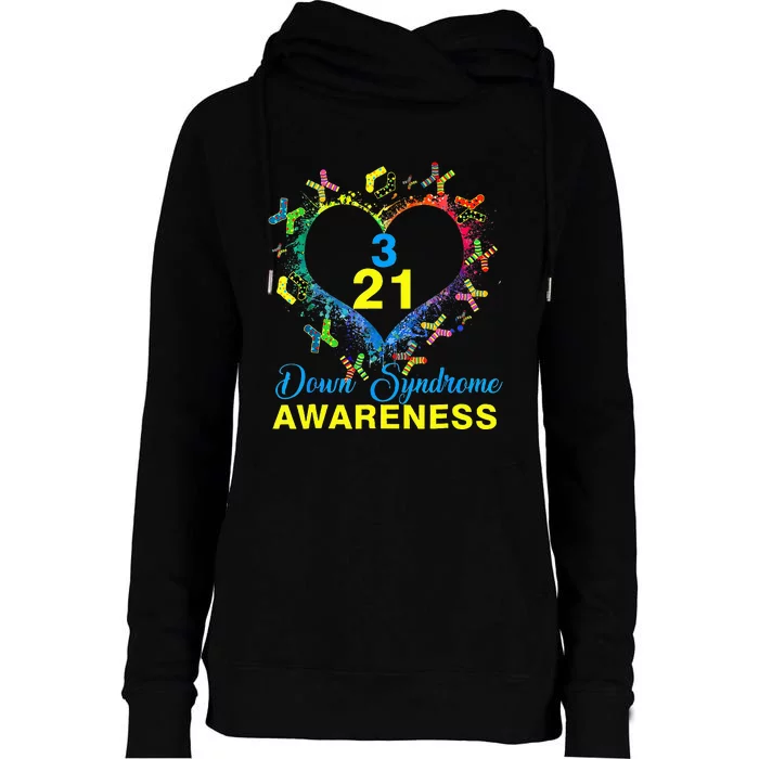 World Down Syndrome Day Awareness Socks Heart 21 March Womens Funnel Neck Pullover Hood