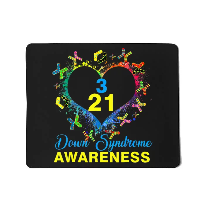 World Down Syndrome Day Awareness Socks Heart 21 March Mousepad