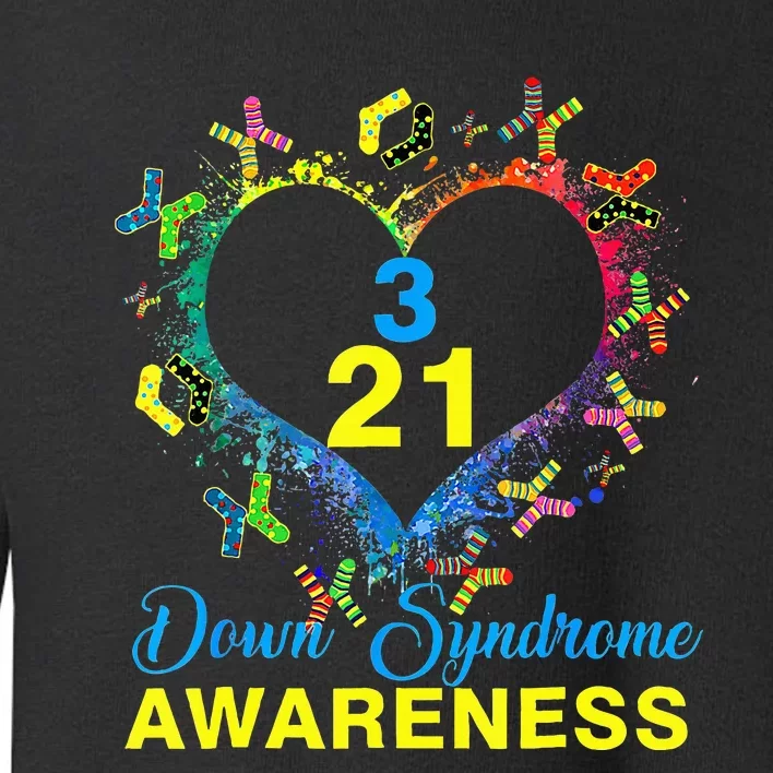 World Down Syndrome Day Awareness Socks Heart 21 March Toddler Sweatshirt