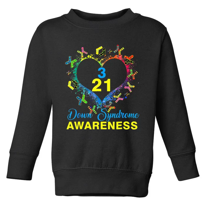 World Down Syndrome Day Awareness Socks Heart 21 March Toddler Sweatshirt