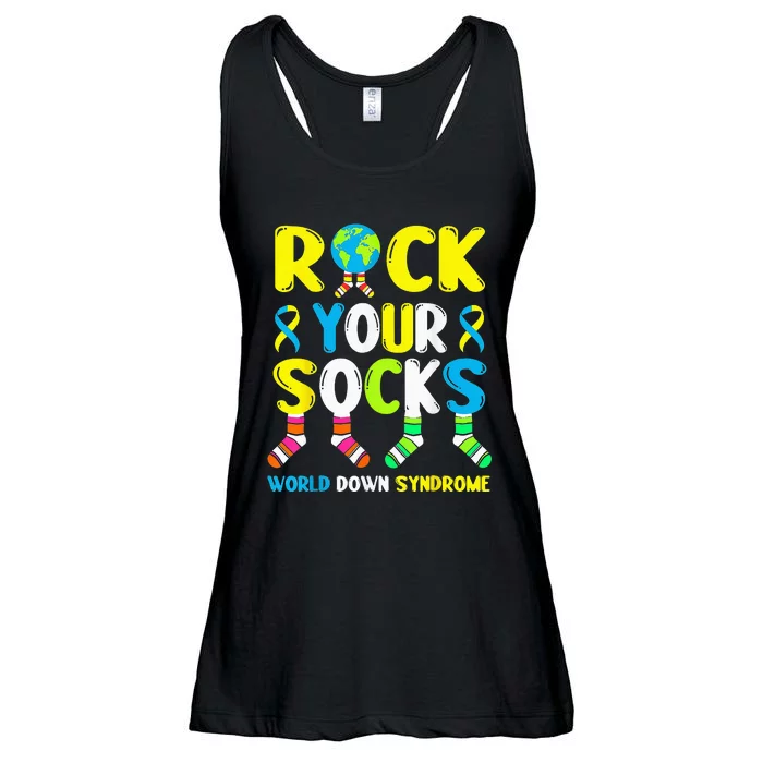 World Down Syndrome Day R0ck Your S0cks Awareness Ladies Essential Flowy Tank