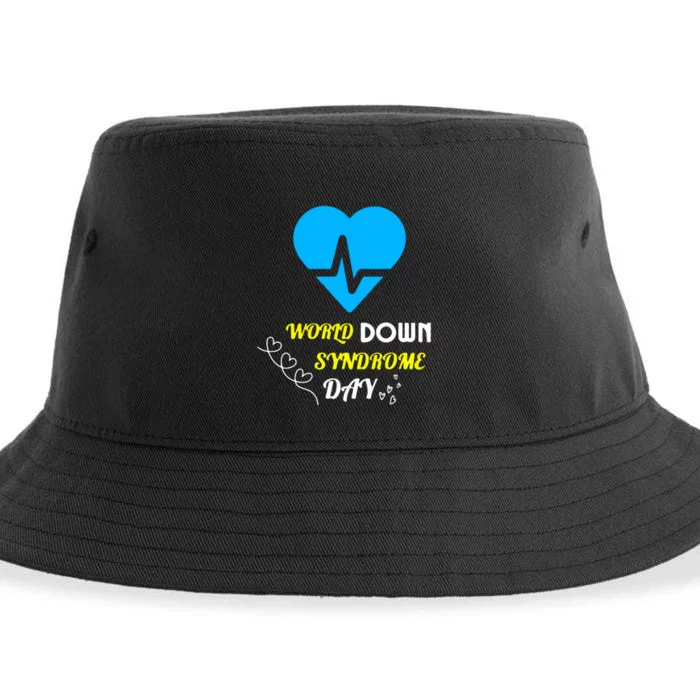 World Down Syndrom Day Heart Relaxed Fit Gift Sustainable Bucket Hat