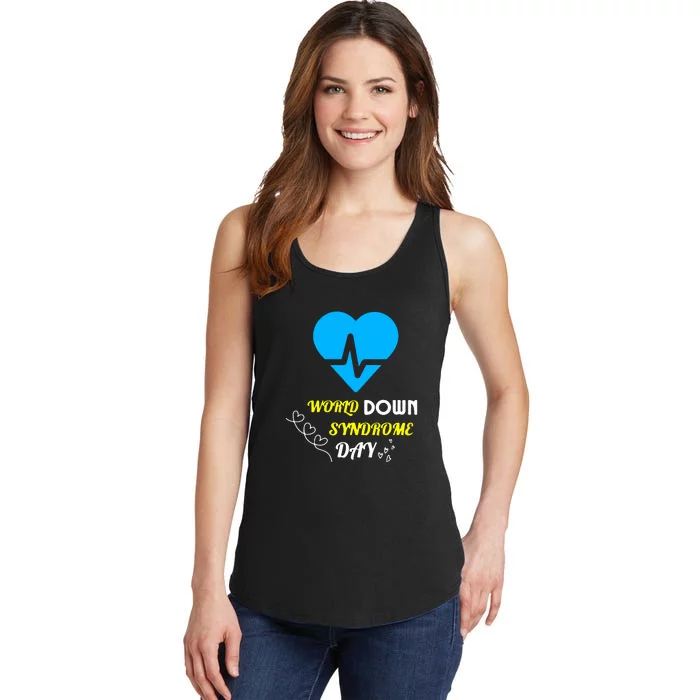 World Down Syndrom Day Heart Relaxed Fit Gift Ladies Essential Tank