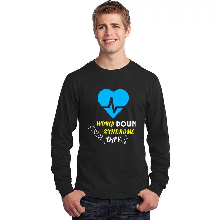 World Down Syndrom Day Heart Relaxed Fit Gift Tall Long Sleeve T-Shirt