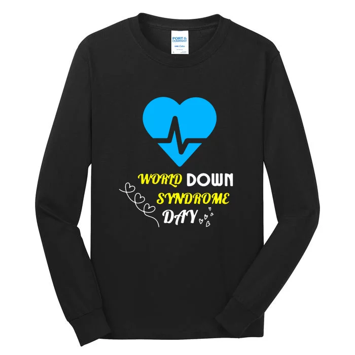 World Down Syndrom Day Heart Relaxed Fit Gift Tall Long Sleeve T-Shirt