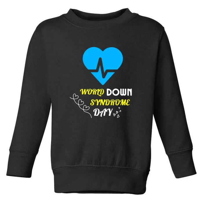 World Down Syndrom Day Heart Relaxed Fit Gift Toddler Sweatshirt