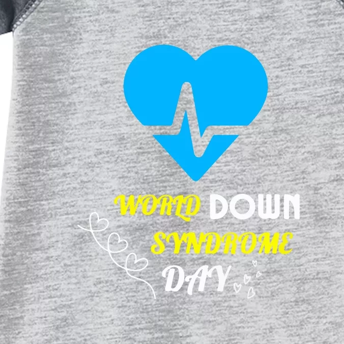 World Down Syndrom Day Heart Relaxed Fit Gift Infant Baby Jersey Bodysuit