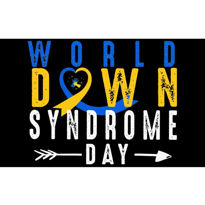 World Down Syndrome Day Ribbon Blue And Yellow Heart Hands Bumper Sticker