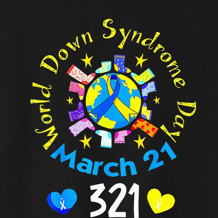 World Down Syndrome Day Awareness Socks Down Right Women's Crop Top Tee