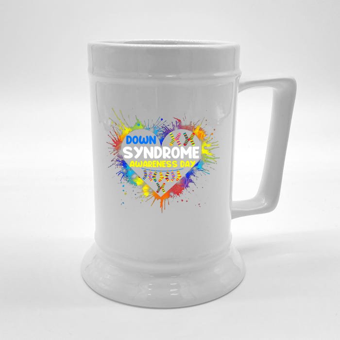 World Down Syndrome Day Awareness Socks 21 March Gifts Front & Back Beer Stein