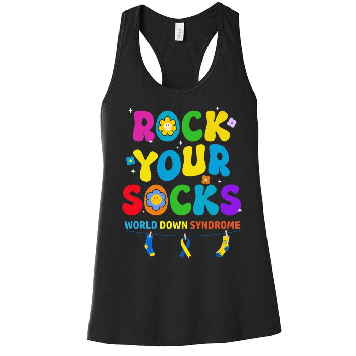 World Down Syndrome Day Rock Your Socks Awareness Women's Racerback Tank