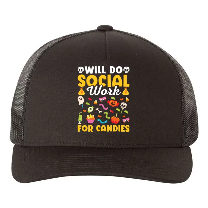 Will Do Social Work Funny Social Worker Halloween Yupoong Adult 5-Panel Trucker Hat