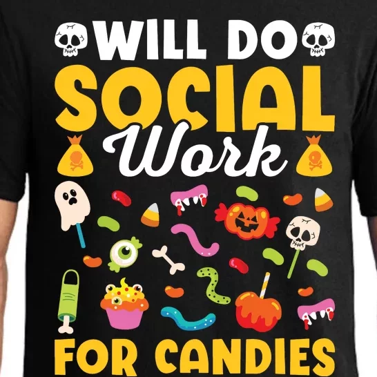 Will Do Social Work Funny Social Worker Halloween Pajama Set