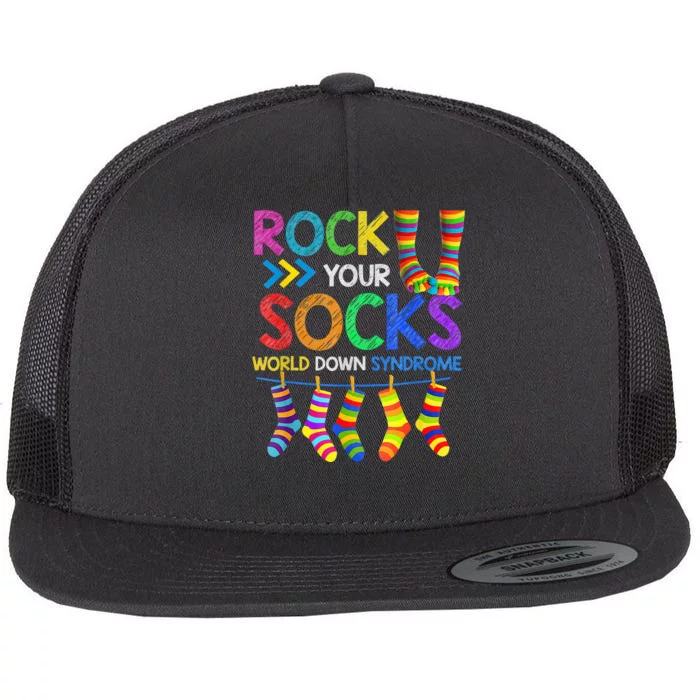 World Down Syndrome Day Rock Your Socks Awareness Flat Bill Trucker Hat