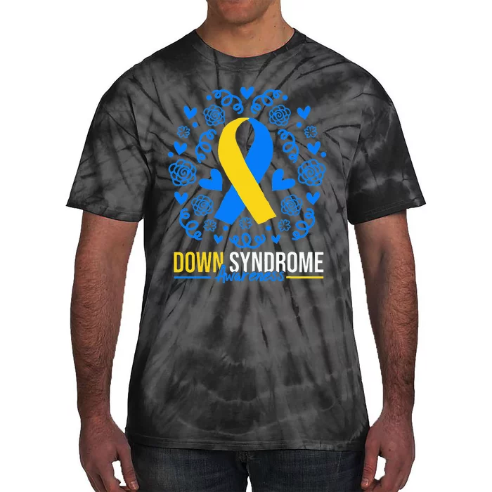 World Down Syndrome Awareness Day Ribbon March 21 Tie-Dye T-Shirt