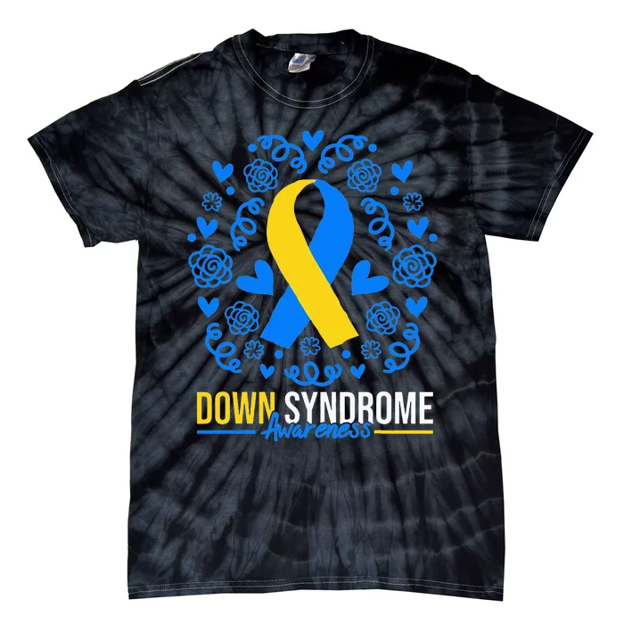 World Down Syndrome Awareness Day Ribbon March 21 Tie-Dye T-Shirt