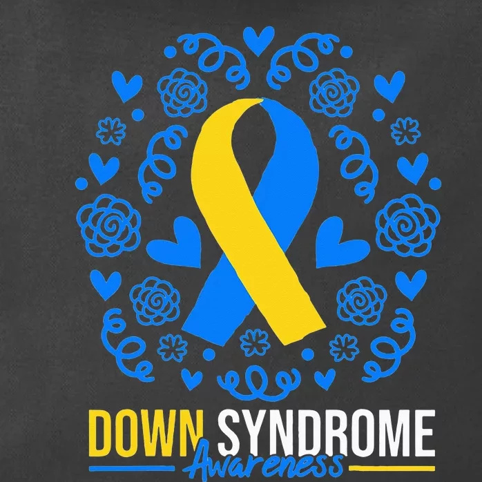 World Down Syndrome Awareness Day Ribbon March 21 Zip Tote Bag