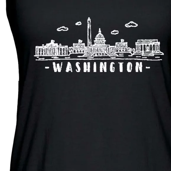 Washington Dc Skyline Ladies Essential Flowy Tank