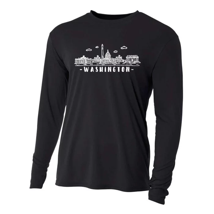 Washington Dc Skyline Cooling Performance Long Sleeve Crew