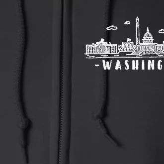 Washington Dc Skyline Full Zip Hoodie