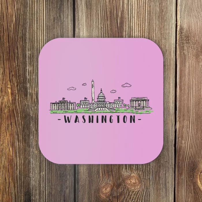 Washington Dc Skyline Vintage Coaster