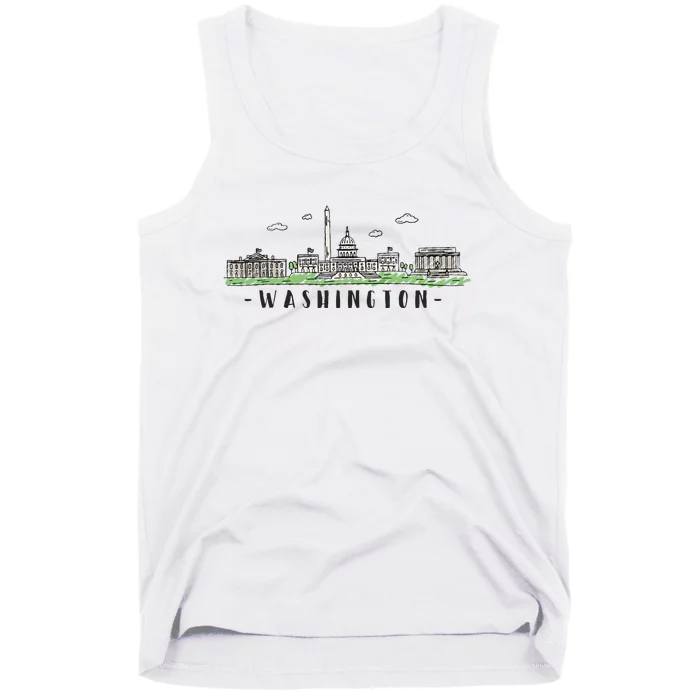 Washington Dc Skyline Vintage Tank Top