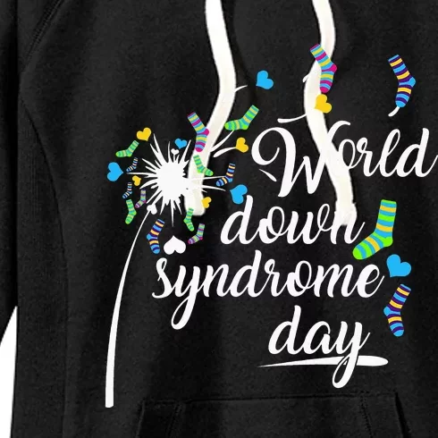 World Down Syndrome Day Awareness Socks Down Right Women's Fleece Hoodie