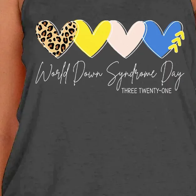 World Down Syndrome Awareness Day 3.21 Trisomy Support Women's Knotted Racerback Tank