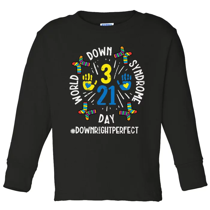 World Down Syndrome Day 321 Awareness Support Toddler Long Sleeve Shirt