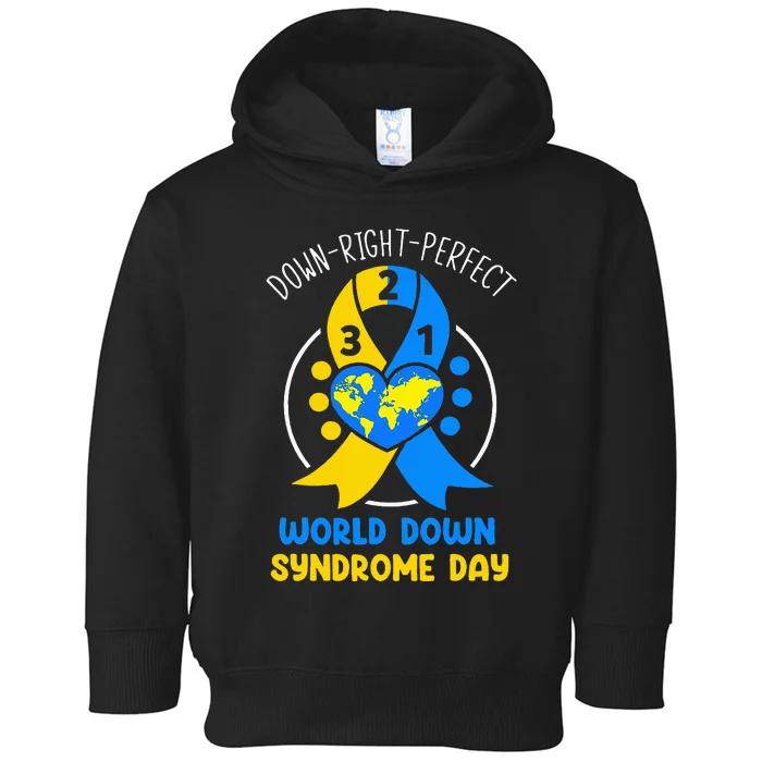 World Down Syndrome Day Awareness 321 T21 Down Right Perfect Toddler Hoodie