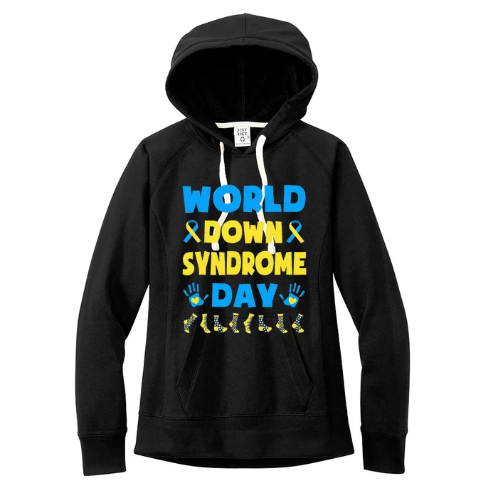 World Down Syndrome Day Socks Down Syndrome Awareness Women's Fleece Hoodie