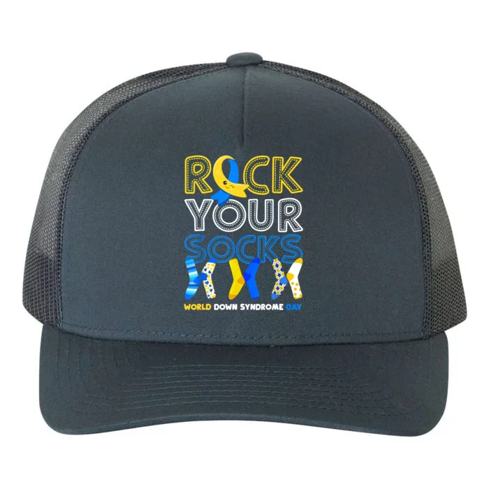 World Down Syndrome Day Rock Your Socks Groovy Yupoong Adult 5-Panel Trucker Hat