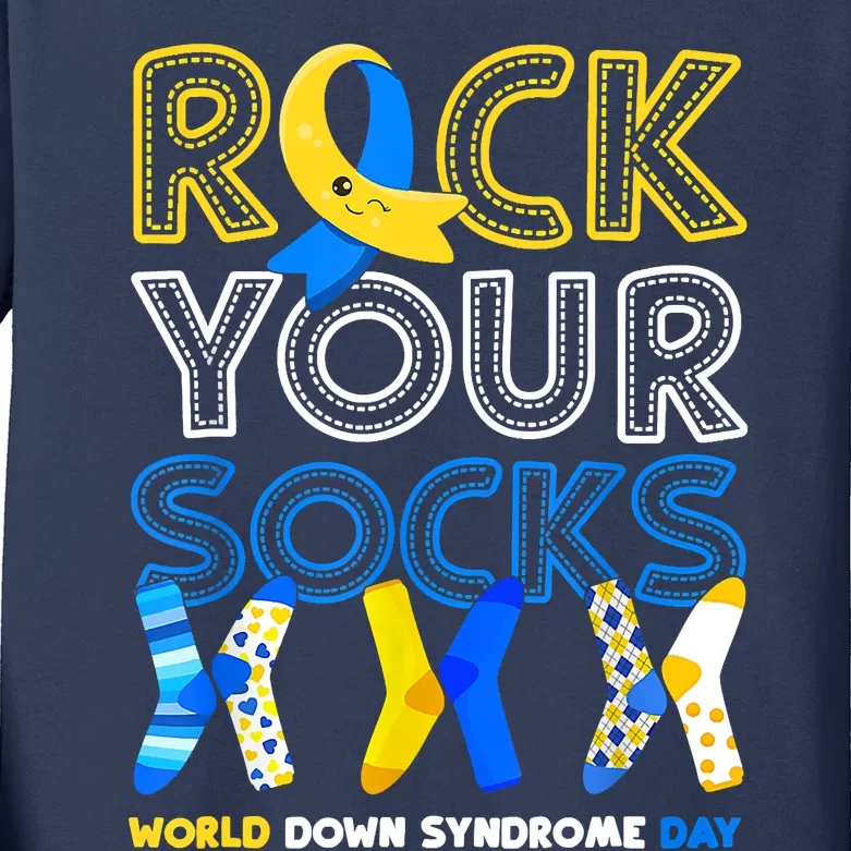 World Down Syndrome Day Rock Your Socks Groovy Kids Long Sleeve Shirt