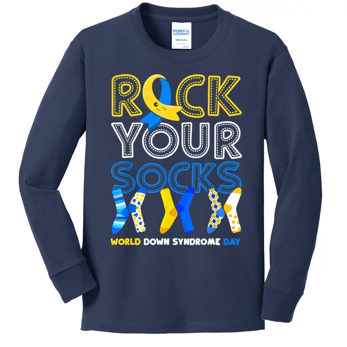 World Down Syndrome Day Rock Your Socks Groovy Kids Long Sleeve Shirt