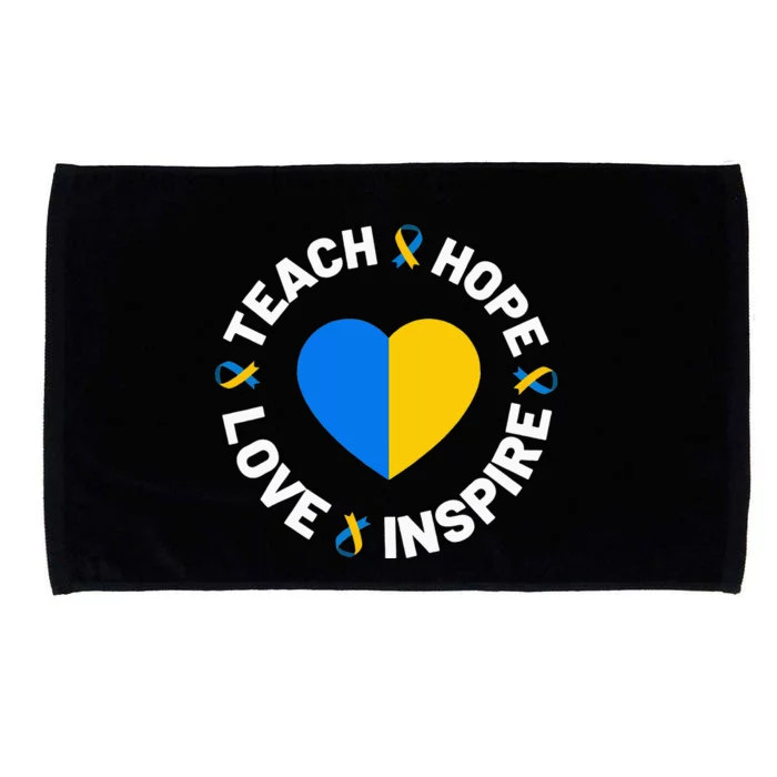 World Down Syndrome Day Awareness Ribbon Teach Hope Love T21 Microfiber Hand Towel