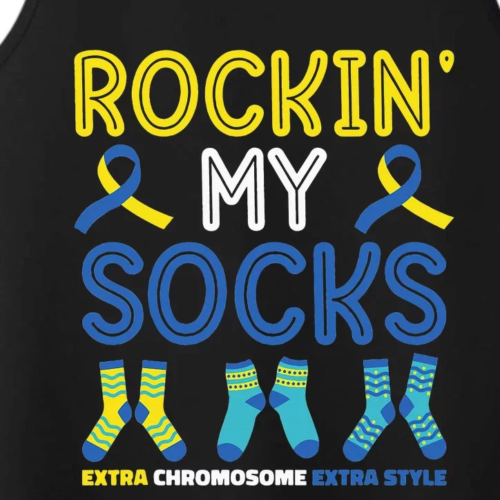 World Down Syndrome Day Awareness Rocking Socks Performance Tank