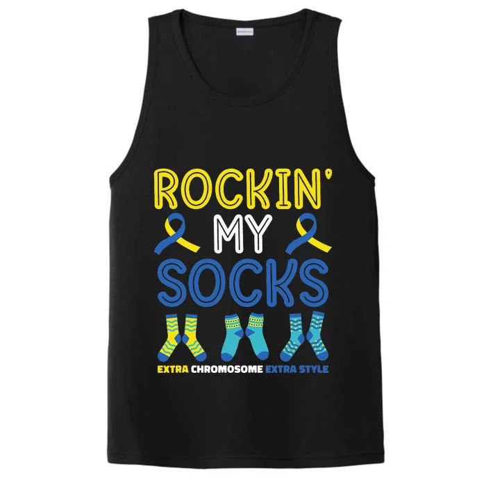 World Down Syndrome Day Awareness Rocking Socks Performance Tank