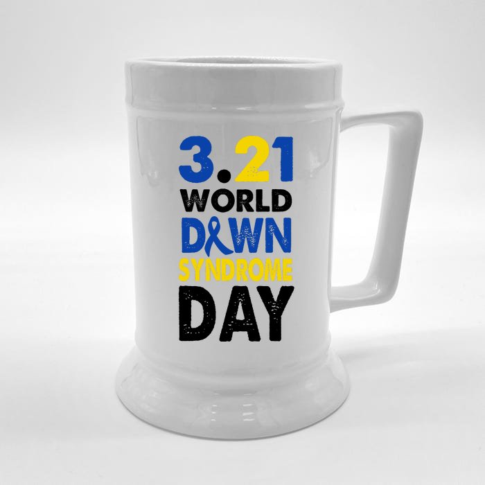 World Down Syndrome March 21st Awareness Front & Back Beer Stein