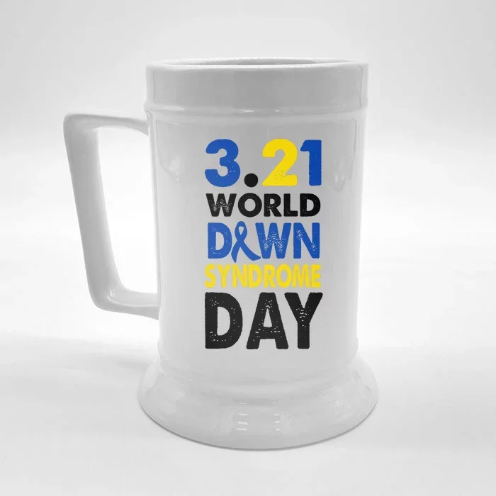 World Down Syndrome March 21st Awareness Front & Back Beer Stein