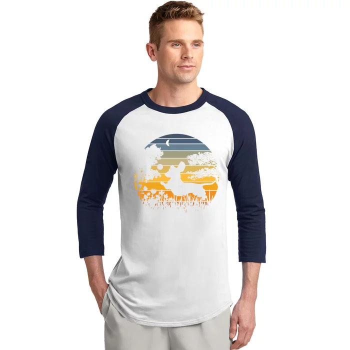 Wiener Dog Sunset Garden Nature Lover Baseball Sleeve Shirt