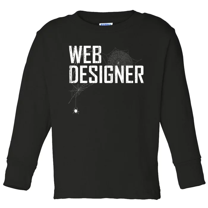 Web Designer Spider Web Toddler Long Sleeve Shirt