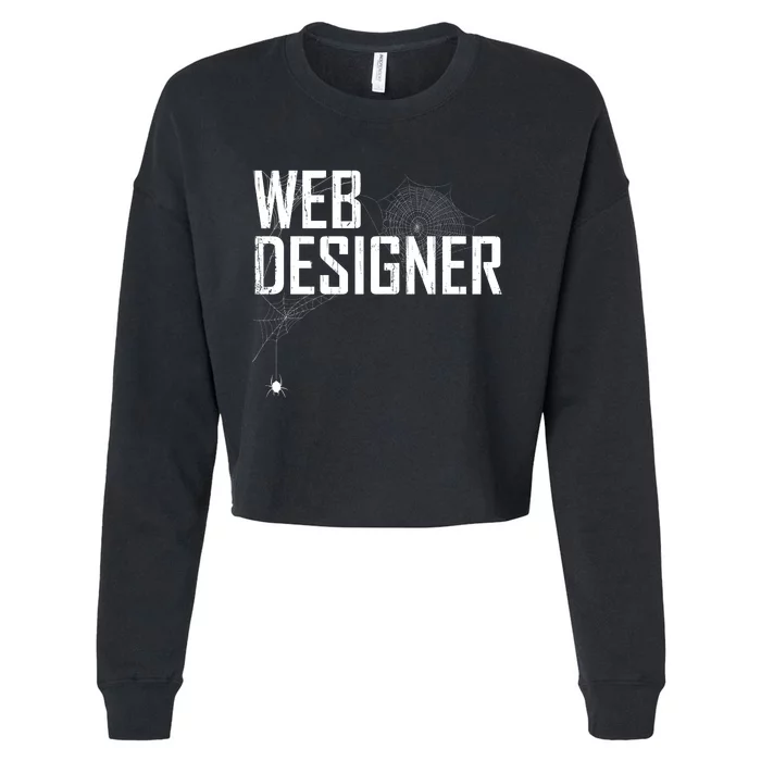 Web Designer Spider Web Cropped Pullover Crew