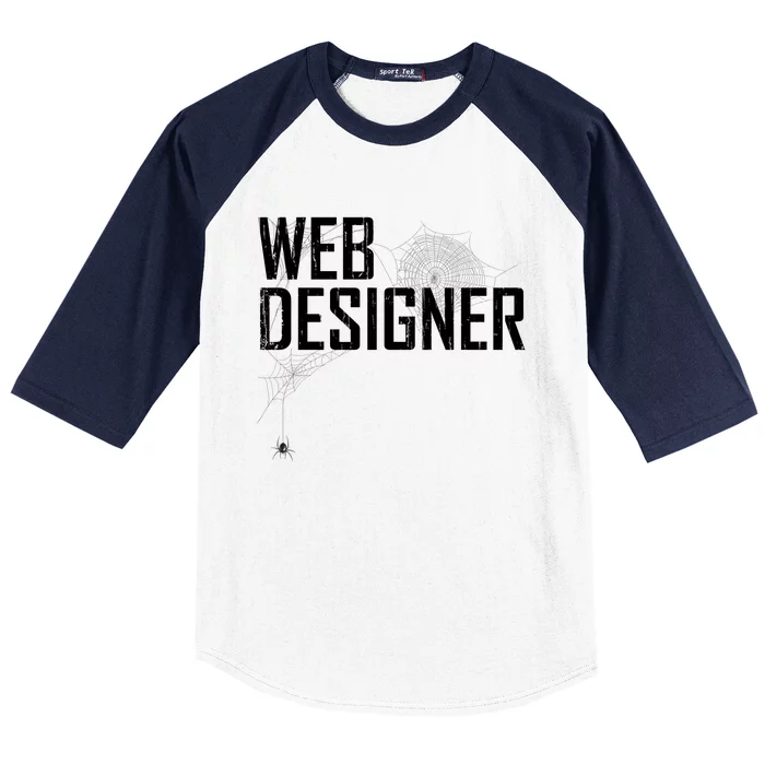 Web Designer Spider Web Baseball Sleeve Shirt