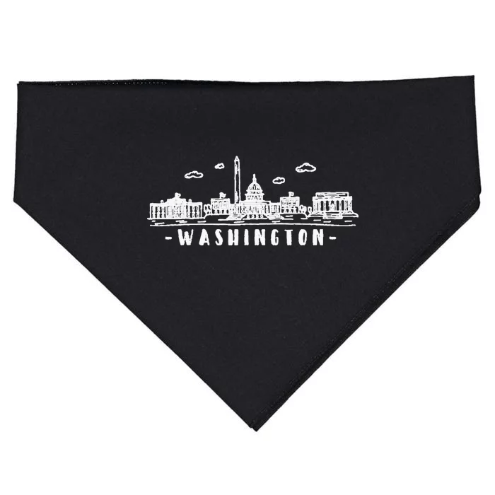 Washington DC Skyline USA-Made Doggie Bandana