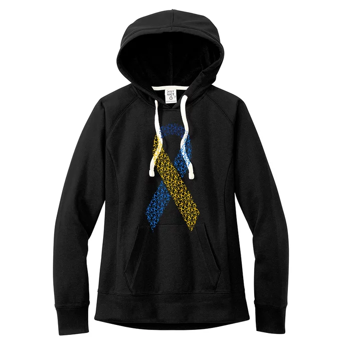 World Down Syndrome Day Awareness Ribbons Women's Fleece Hoodie