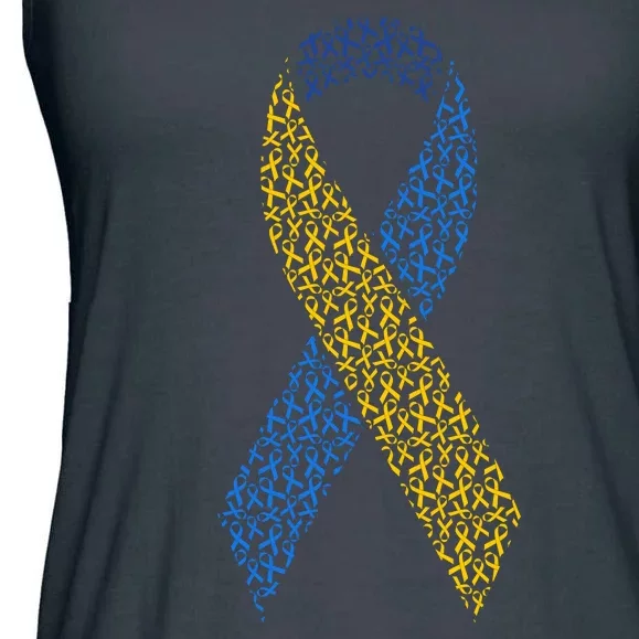 World Down Syndrome Day Awareness Ribbons Ladies Essential Flowy Tank