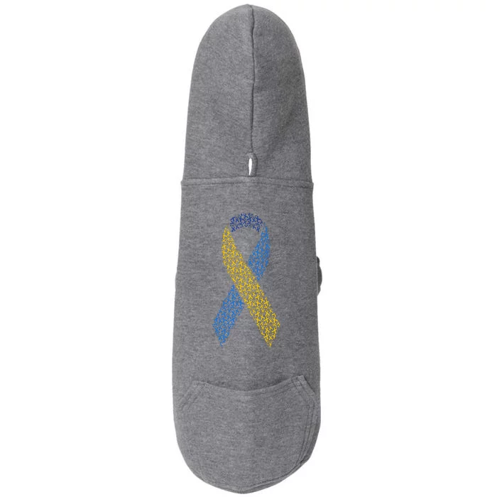 World Down Syndrome Day Awareness Ribbons Doggie 3-End Fleece Hoodie